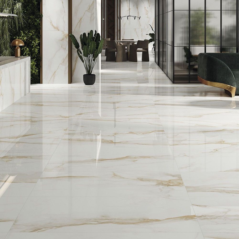Stn Ceramica Spanish Matte Ceramic Camile Collection 60 X 120 Cm Gold Marble 3